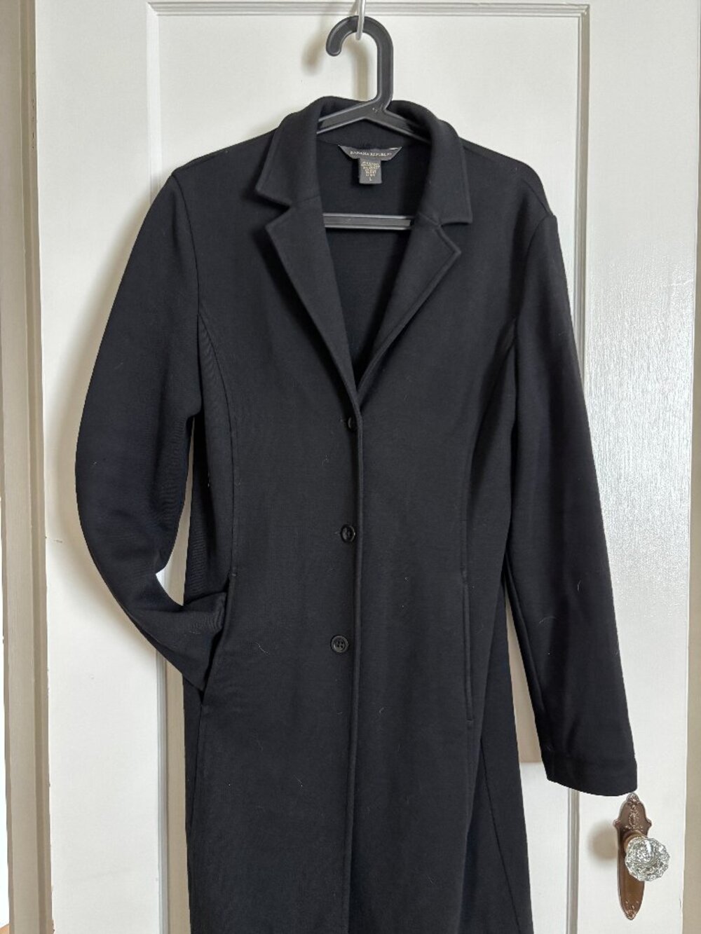 Y2K Banana Republic Black Duster Topcoat "Coatigan"